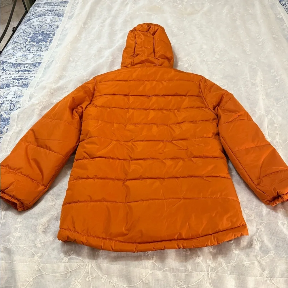 Whales Tail Youth Orange Puffer Jacket with Hood, Sz 14/16, NWT